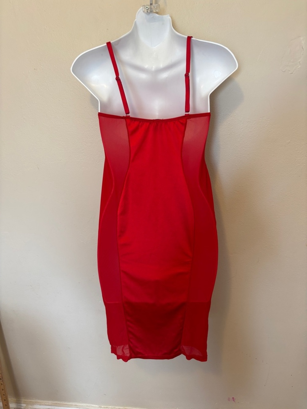 Aria Red Lace Cup Slip with Adjustable Straps - Picture 2 of 4